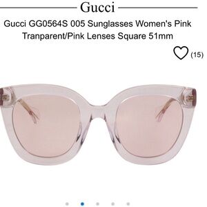 Gucci Women's Transparent Pink Rose Gold Sunglasses GG0564S